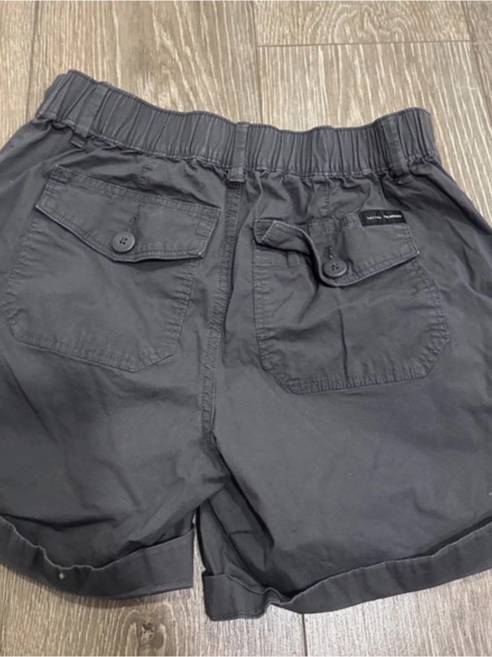 Women’s Cargo Shorts with Elastic Waist in Charcoal